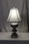 Metal Pair of 1950s Regency Table Lamps in Pewter With White Lampshades For Sale - Image 7 of 10