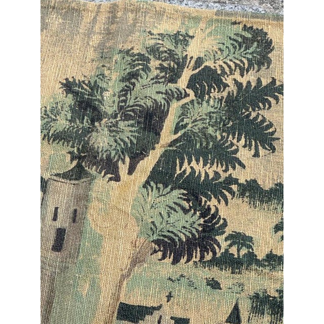 Vintage French Screenprinted Tapestry with Departure to Hunt Motif, 1970s For Sale - Image 10 of 18