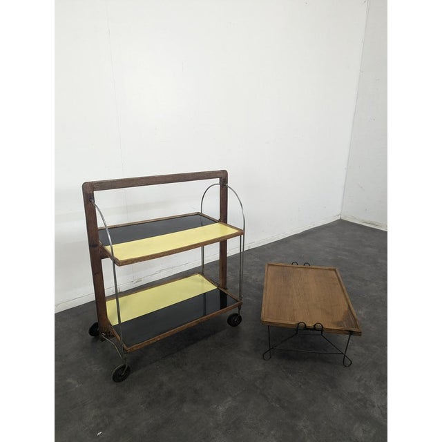 Vintage Serving Bar Cart For Sale - Image 5 of 7