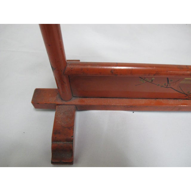 Japanese Lacquer Display Rack With Painted Gilt Chrysanthemum Full Moon Design For Sale - Image 10 of 10