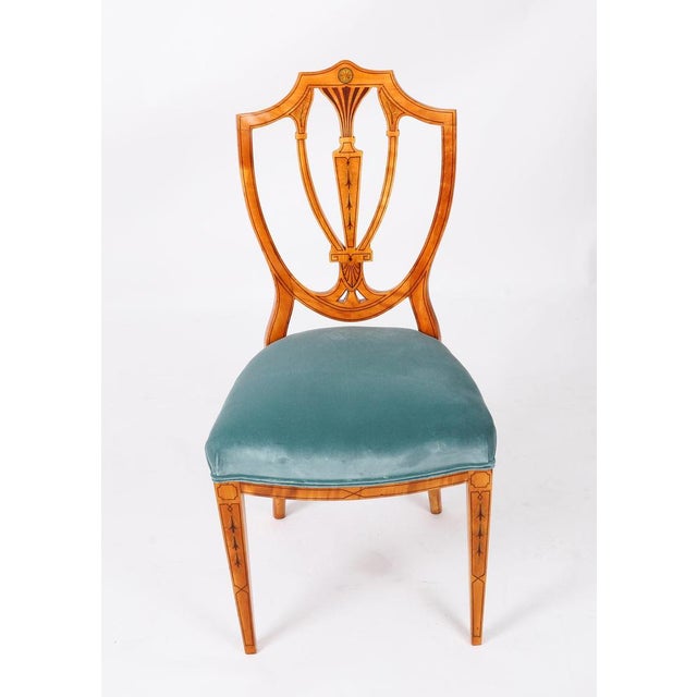 Antique Shield Back Satinwood Dining Chairs from Cowtan & Sons, 19th Century, Set of 8 For Sale - Image 13 of 18