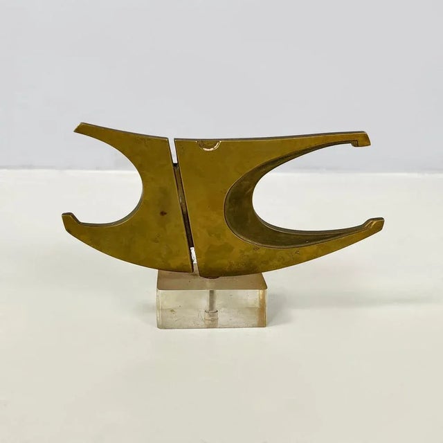 Brutalist Italian Modern Brutalist Style Bronze Sculpture by Edmondo Cirillo, 1970s For Sale - Image 3 of 11