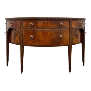 Maitland Smith Flame Mahogany Bowfront Sideboard. For Sale