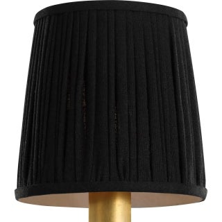 Visual Comfort Signature 5" Pleated Black Linen Shade For Sale