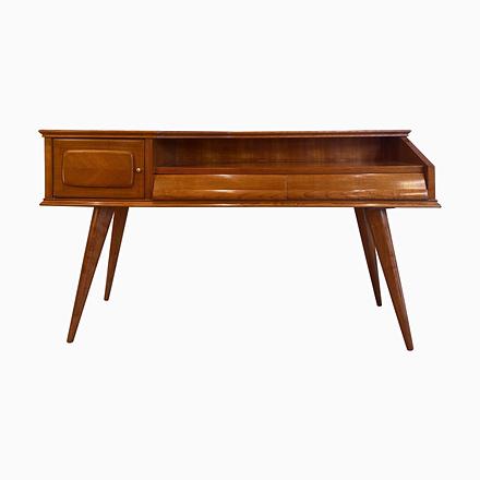 Polished Walnut Console Table from Melchiorre Bega, 1950s For Sale - Image 10 of 10