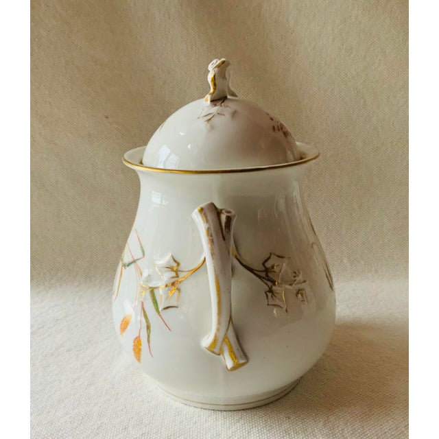 Exceptional Antique French Limoges Covered Sugar Bowl by Gerard DuFressis - Mid-19th Century For Sale - Image 9 of 15