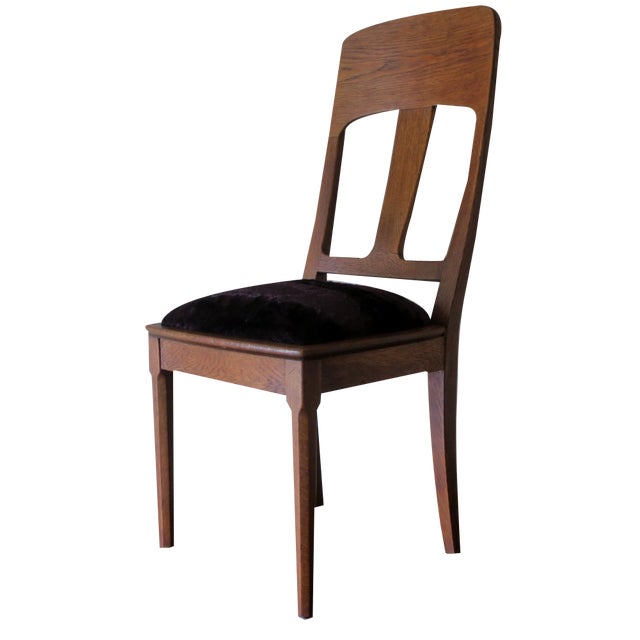 Art Nouveau Side Chair in Oak, 1900s For Sale