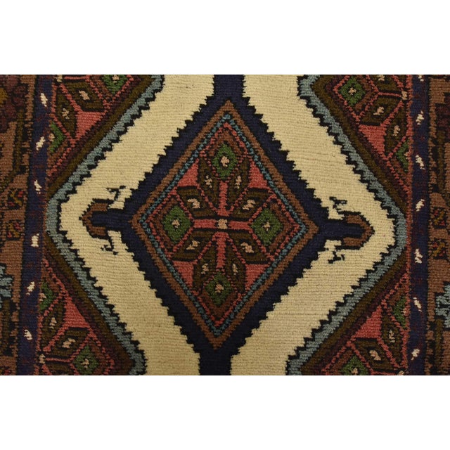 Textile Hamedan Runner 2’8” X 9′ Ivory Wool Vintage Tribal Hand-Knotted Oriental Rug For Sale - Image 7 of 12
