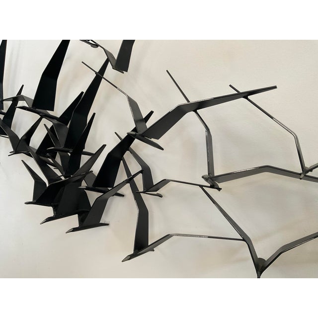 Mid-Century Modern C. Jeré "Flying Birds" Metal Wall Sculpture (1961) For Sale - Image 13 of 18