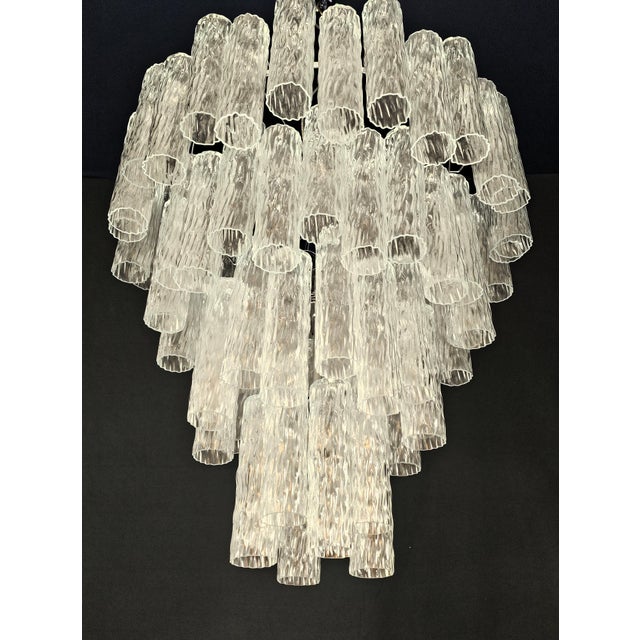 Vintage Murano Glass Cylindrical Tubes Chandelier in the style of Barovier, Venice, Italy, 2007 For Sale - Image 8 of 18