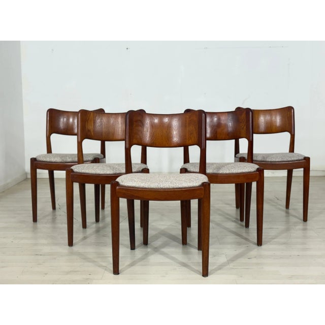 Teak Dining Chairs by Hennig Kjaernulf, Set of 5 For Sale - Image 9 of 9