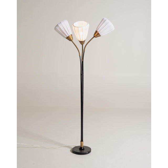 Swedish Three-Light Floor Lamp, 1950s For Sale - Image 4 of 14