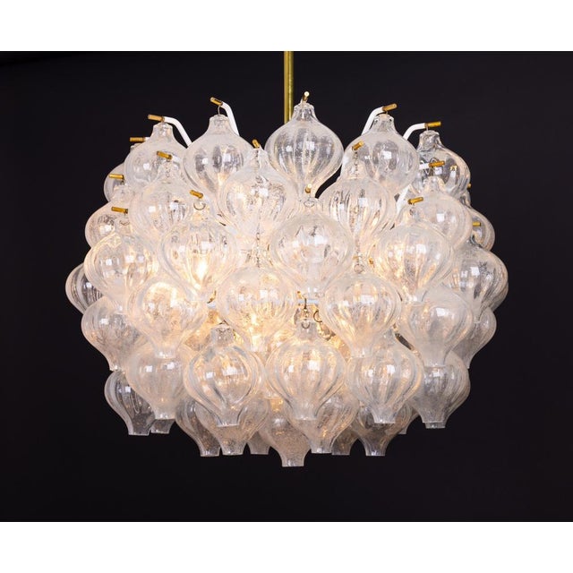 Large Tulipan Glass Chandelier from Kalmar, Austria, 1960s For Sale - Image 15 of 16