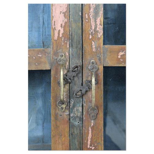 Showcase Cabinet in Patinated Solid Wood For Sale - Image 5 of 10