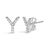 Expertly crafted to symbolize individuality and grace, this exquisite "Y" initial stud earring is fashioned from radiant...