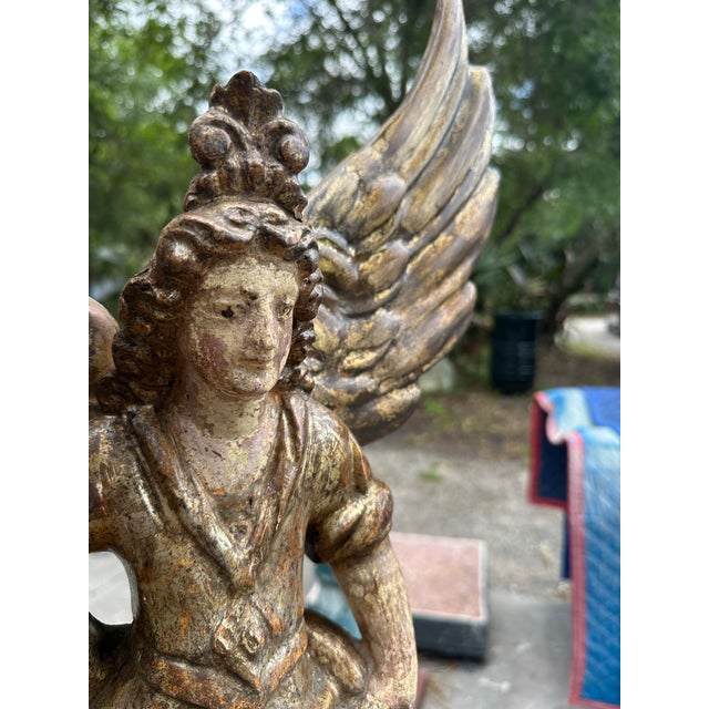Pair of 18th Century Italian Carved and Polychrome Angel Candlesticks For Sale - Image 10 of 18