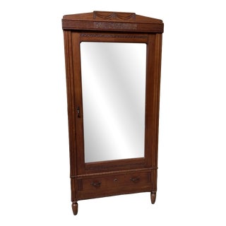 Vintage Art Deco Wardrobe in Oak, 1930 For Sale