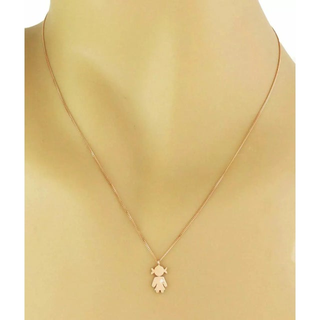 Brand: Crivelli Hallmark: 750 Diamond: 0.01ct Material: 18k rose gold Measurement: chain: 16.5" long Pendant: 0.52" tall x...