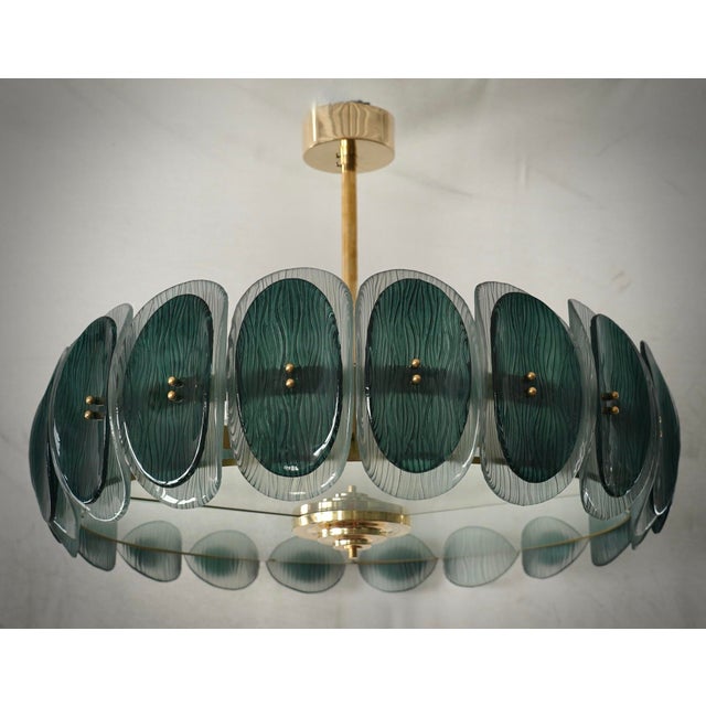 Metal Vintage Pendant Light in Murano Art Glass, 2000 For Sale - Image 7 of 12