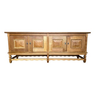 Brutalist Danish Low Sideboard by Henning Kjærnulf for Nyrup Møbelfabrik, 1960s For Sale