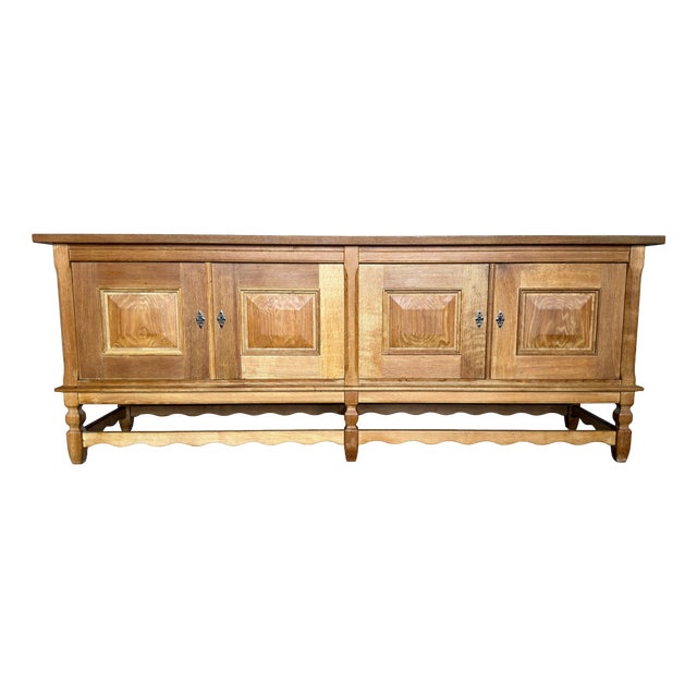 Brutalist Danish Low Sideboard by Henning Kjærnulf for Nyrup Møbelfabrik, 1960s For Sale