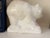 A charming pair of hand-carved marble animal sculptures by American sculptor Eugene Gauss (1905–1988), consisting of a...