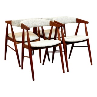 Chairs in Teak by Ejner Larsen and Aksel Bender Madsen, Denmark, 1950s-1960s, Set of 4 For Sale