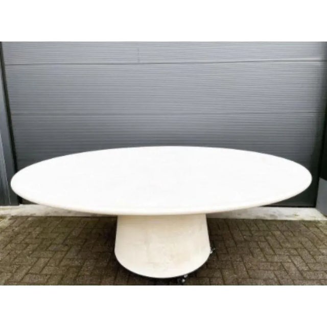 Handmade Outdoor dining table 160 by Philippe Colette Dimensions: Ø 160 / 6 pers. Customized height Materials: Mineral...