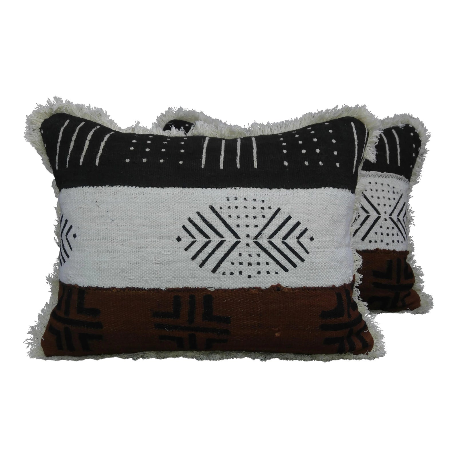 Authentic African Mud Cloth Throw Pillows a Pair Chairish