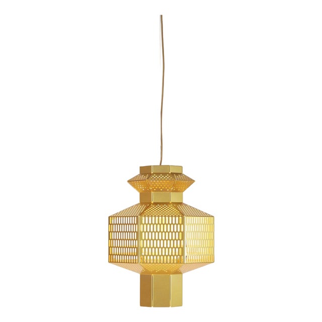 Golden Ma-Rock T Pe Suspension Lamp by Jaime Hayson for Parachilna For Sale