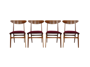 Mid-Century Walnut Dining Chairs, 1960s, Set of 4