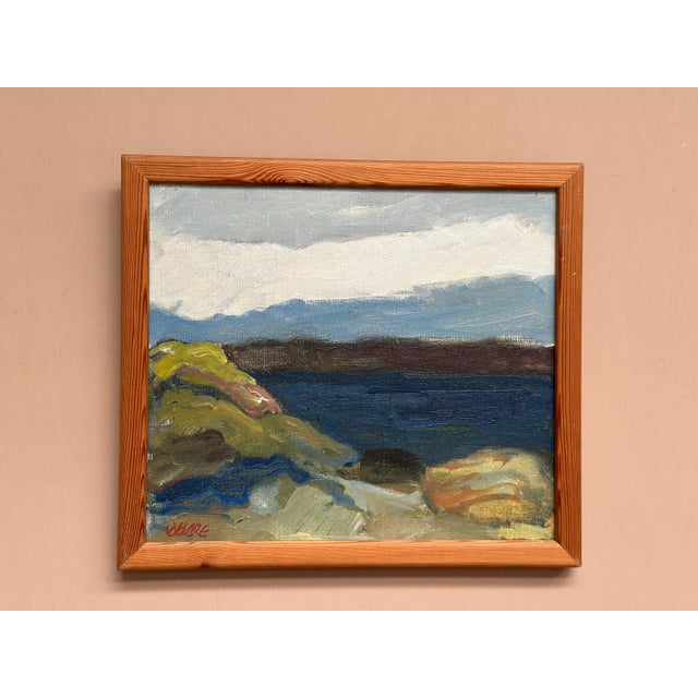 Stig Delang, Landscape II, 1950s, Oil Painting on Canvas, Framed For Sale - Image 9 of 16