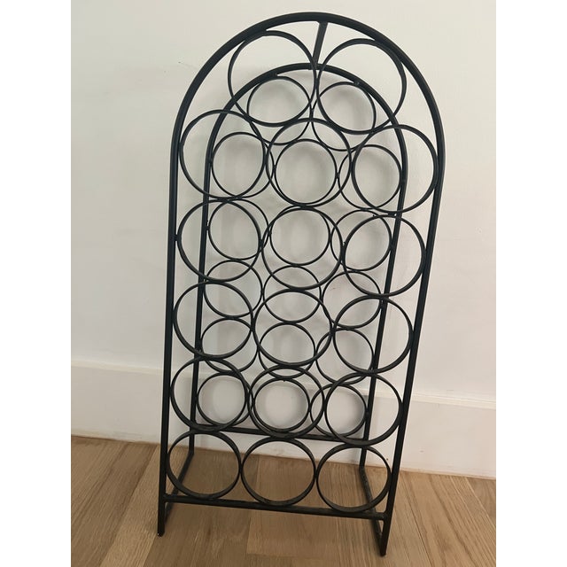 1950s 1960s Arthur Umanoff for Shaver Howard 17-Bottle Wrought Iron Wine Rack For Sale - Image 5 of 5