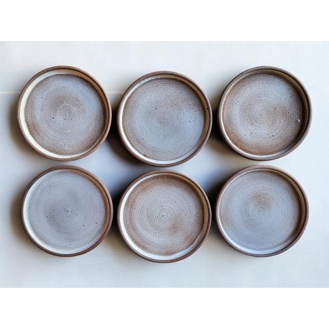 Stoneware Plates from Ratilly, 1970s, Set of 6 For Sale - Image 4 of 5