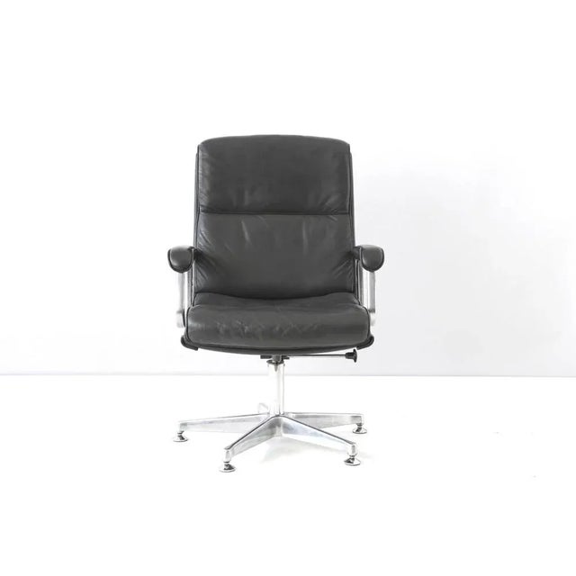 Black German Conference Chair with Tilting Mechanism from Drabert, 1970s For Sale - Image 8 of 14