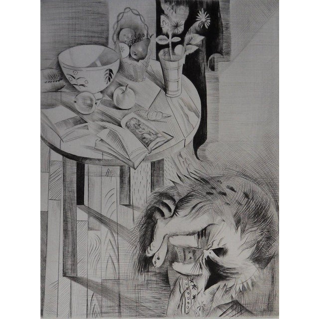 Mily Possoz, Le repos du chat, Etching For Sale