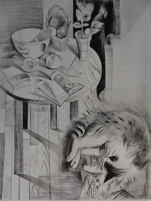 Mily Possoz, Le repos du chat, Etching