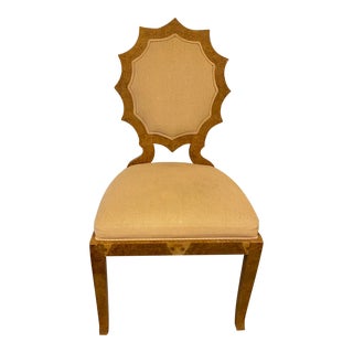 Vintage Traditional Burled Wood Side Chair by Switzer For Sale