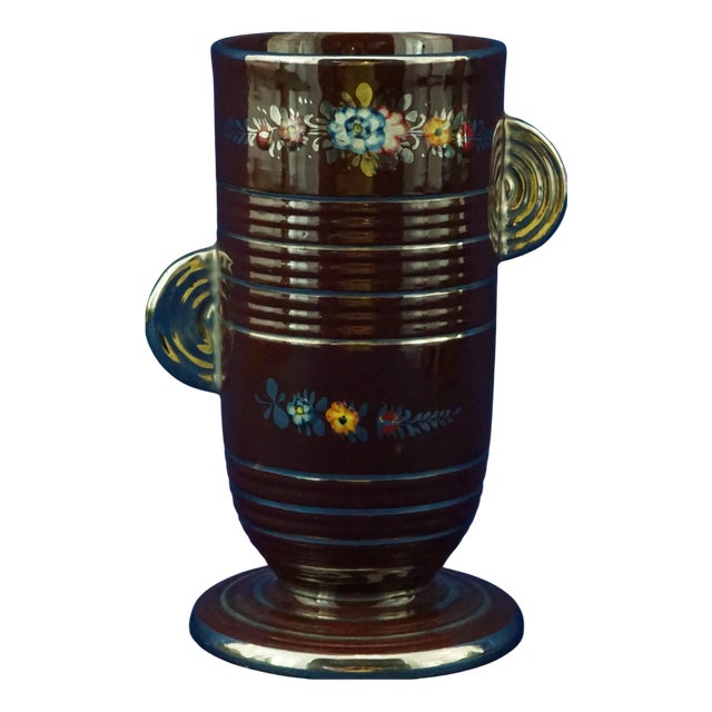 Futurist Ceramic Vase from C.I.M.A Deruta, Italy, 1930s For Sale