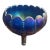 1910s Electric Blue Northwood Carnival Glass Rose Bowl in Leaf and Beads Pattern For Sale