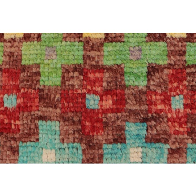 Modern Abstract Balochi Hand Knotted Wool Rug - 3'4'' X 4'10'' For Sale In New York - Image 6 of 10