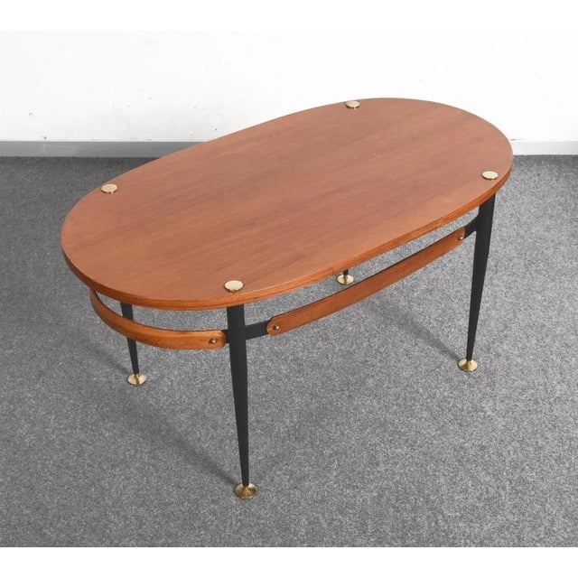 Mid-Century Modern Mid-Century Italian Iron & Teak Wood Coffee Table by Silvio Cavatorta, 1950s For Sale - Image 3 of 18