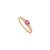 Mid-Century Modern Brilliant Round Cut Pink Sapphire & Diamond Stacking Ring Size 6 in 14k Yellow Gold For Sale - Image 3 of 16