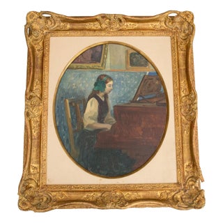 Henri Lebasque, The Painter's Daughter at the Piano, 1912, Oil on canvas For Sale