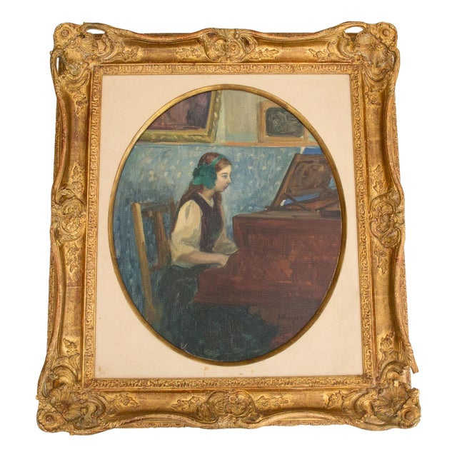 Henri Lebasque, The Painter's Daughter at the Piano, 1912, Oil on canvas For Sale
