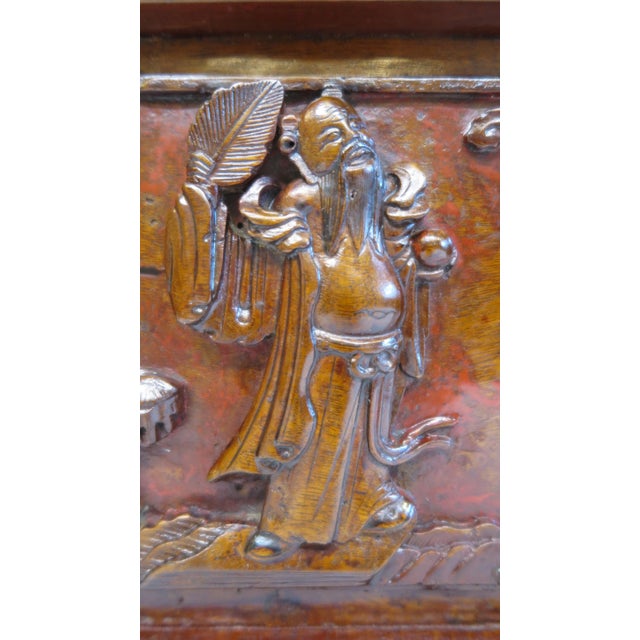 19th Century 19th Century Chinese Carved Panel Board For Sale - Image 5 of 11