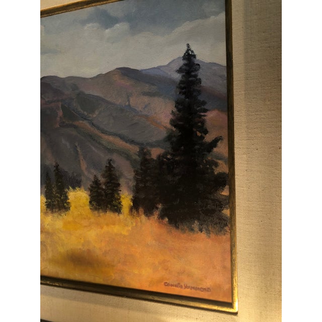 This Contemporary Aspen Mountain “Ajax” Landscape Painting by Connie Hammond was created in 1999 based on a personal photo...