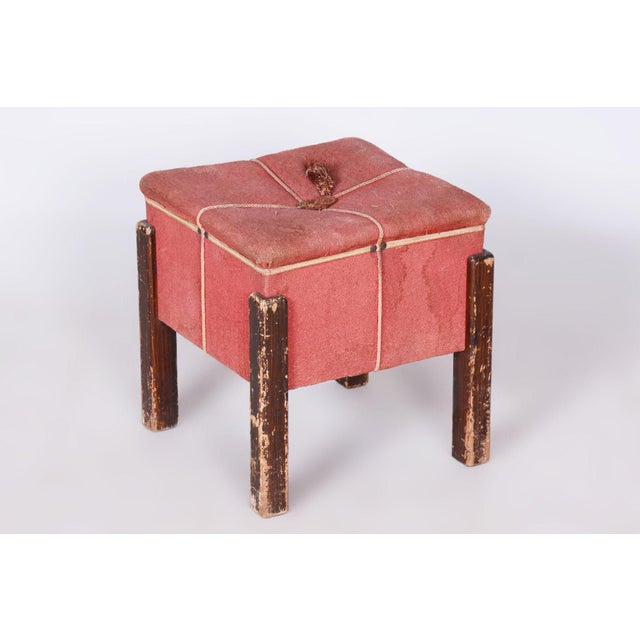Brown Czech Art Deco Stool in Beech, 1920s For Sale - Image 8 of 8