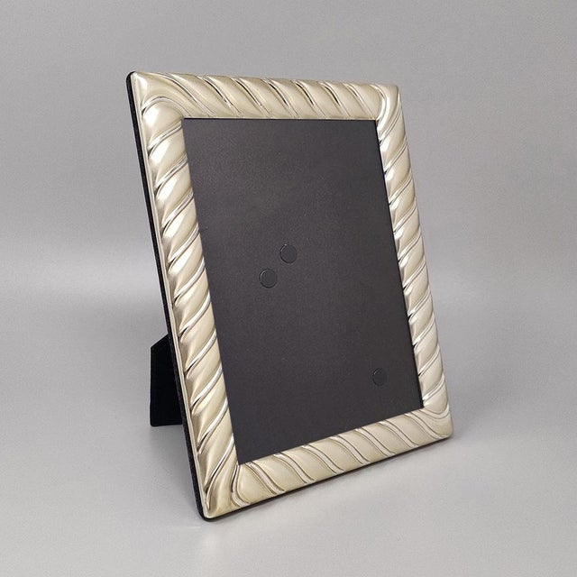1970s Silver-Plated and Glass Photo Frame, Italy, 1970s For Sale - Image 5 of 6