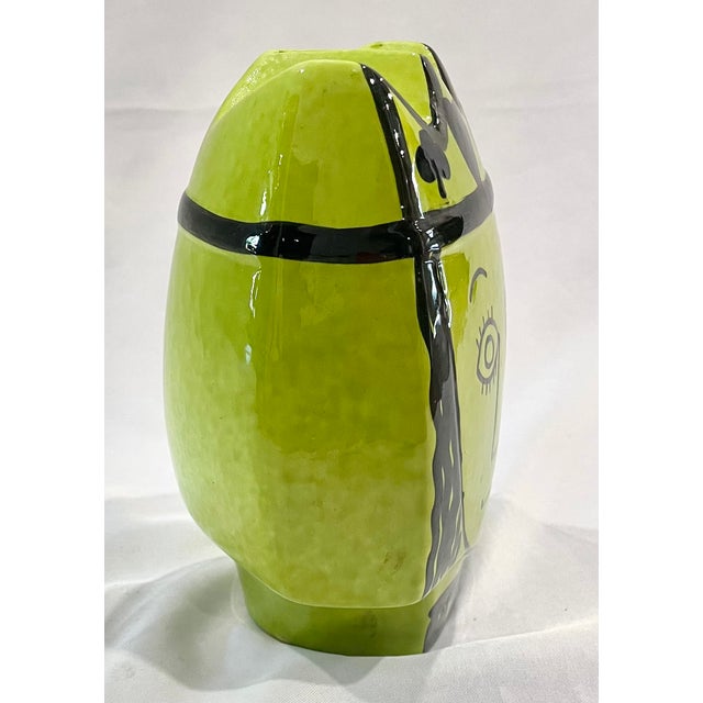 Lime 20th Century MCM Baldelli Italian Ceramic "Queen" Face Bank For Sale - Image 8 of 11